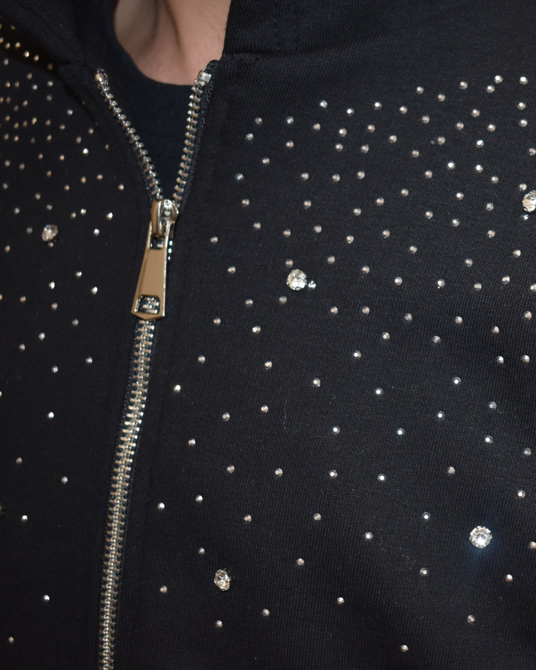 Felpa Brillantinata Boxy Fit