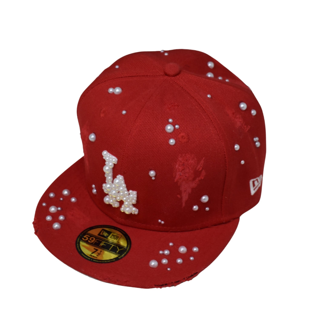 CUSTOM - LA Dodgers 'Red Queen' Distressed Rosso - Perle