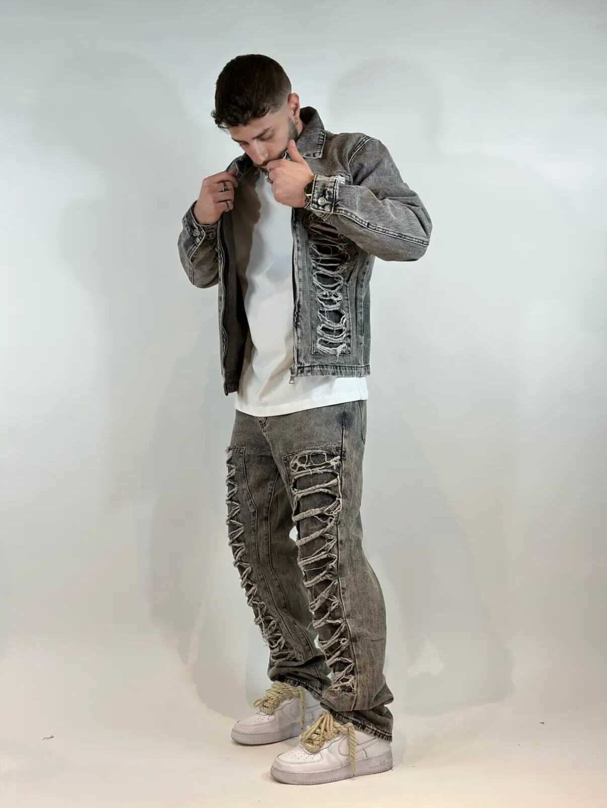 Giacca Jeans Grigio JK Sport