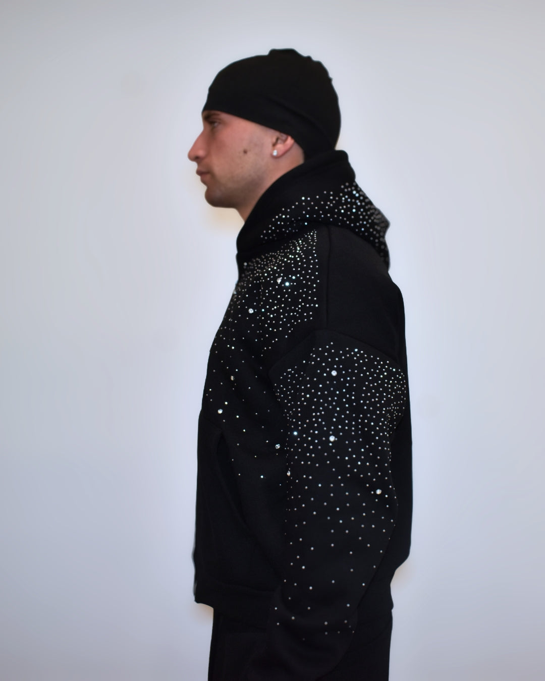 Felpa Brillantinata Boxy Fit