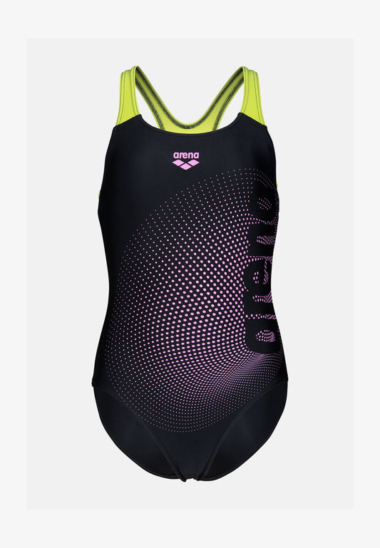 COSTUME ARENA BAMBINA INTERO GIRL'S ARENA DIM LIGHT SWIMSUIT SWIM PRO BLACK-ARTIC LIME