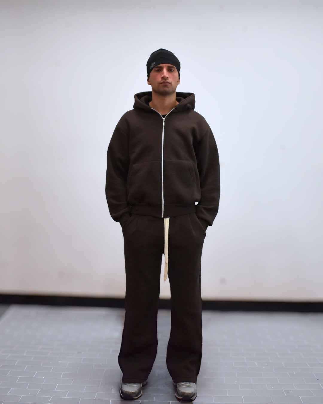 Coordinato Zip Felpa & Tuta Marrone