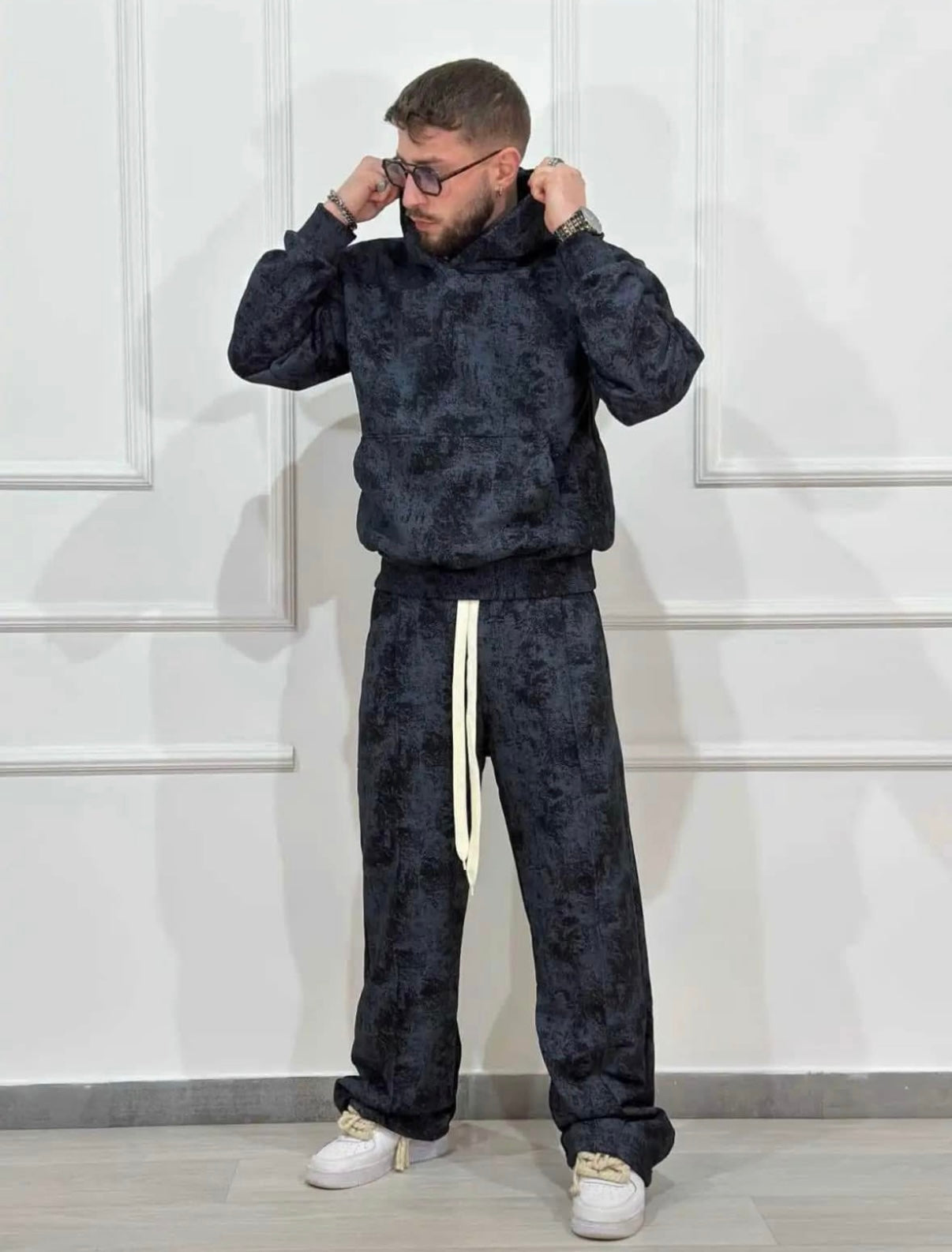 Coordinato Tuta Chill Boxy Fit Blu Sbravato